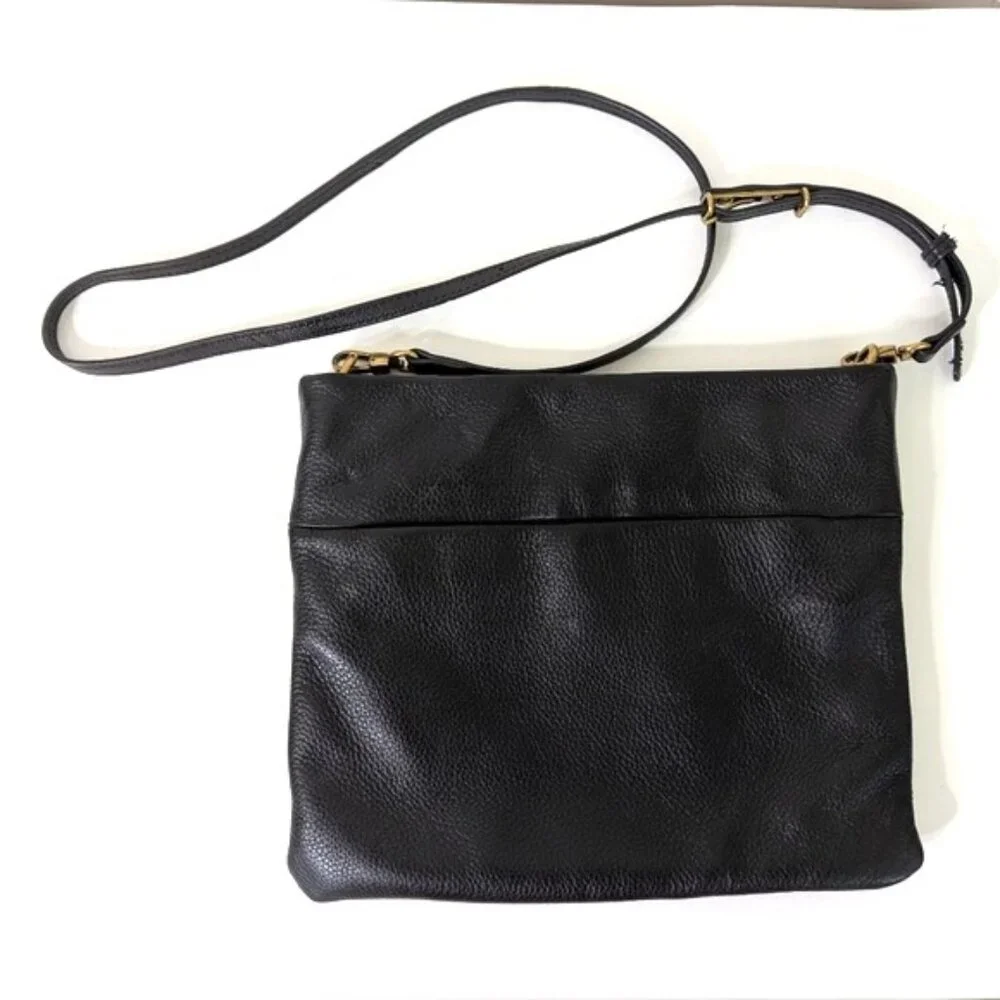 The Sak Collective‎ Tomboy Convertible Black Pebble Leather Crossbody 10.5